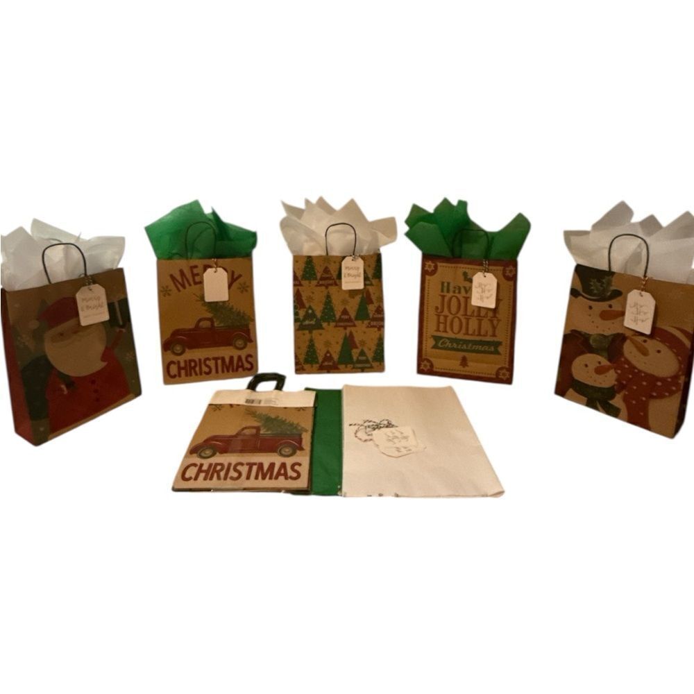 Festive Christmas Gift Bags Set